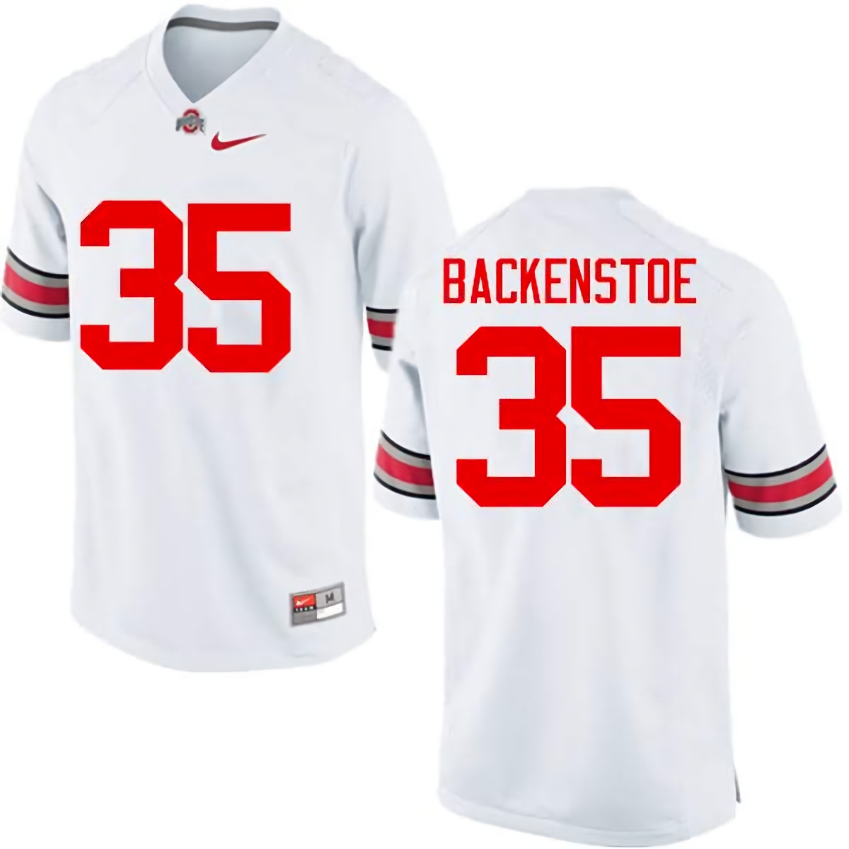 Alex Backenstoe Ohio State Buckeyes Men's NCAA #35 Nike White College Stitched Football Jersey SZJ4456LM